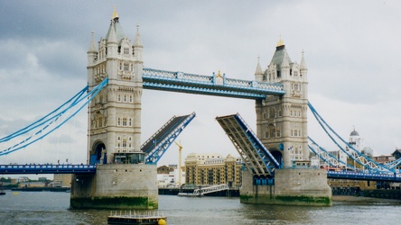 Tower Bridge with draw span open