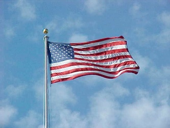 Flag flying over Arlington National Cemetery [01]