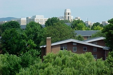 James Madison University, viewed from Warren Hall patio