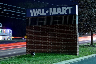 Monument-style Walmart sign