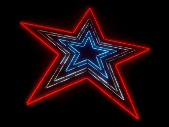 The Roanoke Star in red, white, and blue