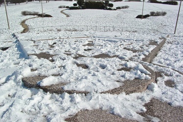 Masonic emblem in the snow