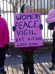 Code Pink protester outside White House