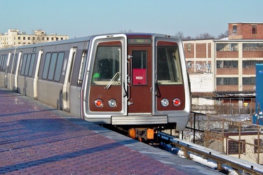 Red Line train departing Rhode Island Avenue station