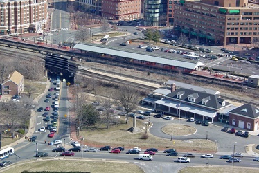 King Street station and Alexandria Union Station from Masonic Memorial