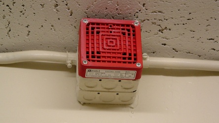 Simplex fire alarm horn at Lee Hall