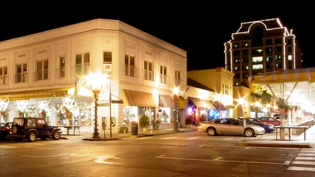 Roanoke City Market Historic District at night