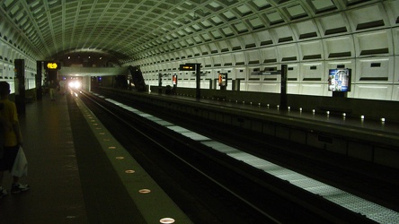 Train arriving at Smithsonian station