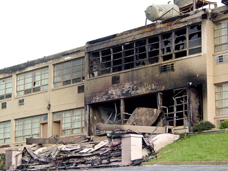 Skyline Parkway Motel following arson fire