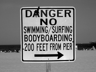 Danger sign at Virginia Beach