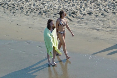 Women walking along the beach [02]