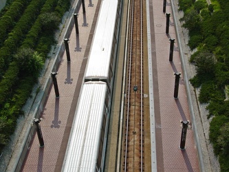 Train at Prince George's Plaza station