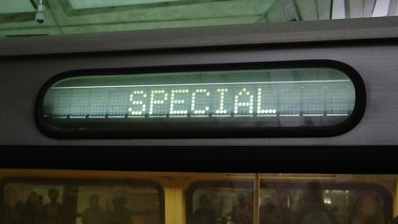 "SPECIAL" sign on Red Line