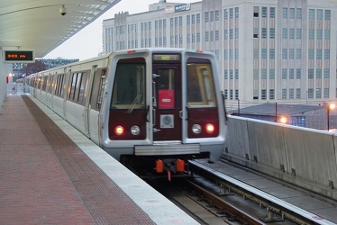 Red Line train at New York Ave-Florida Ave-Gallaudet U station