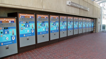 Farecard machines at Morgan Boulevard station