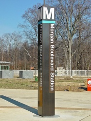 Morgan Boulevard station entrance pylon