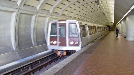 Green Line train arriving at Fort Totten station