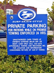 Parking sign at 17th Street Surf Shop