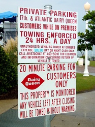 Parking sign at Dairy Queen