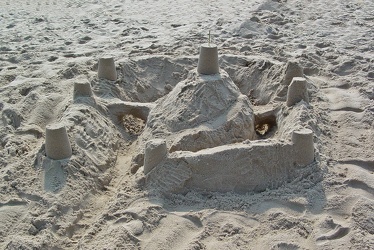 Sand castle with walls