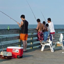 Fishing from the pier