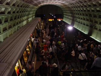 Federal Triangle station during rush hour