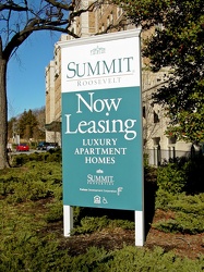 "Now Leasing" sign