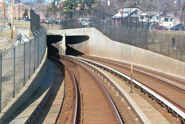 Tunnel portal north of West Hyattsville station