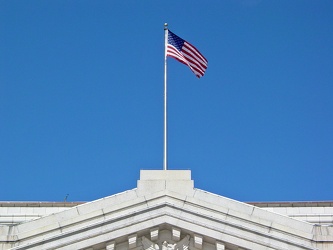 Flag on the Treasury Building