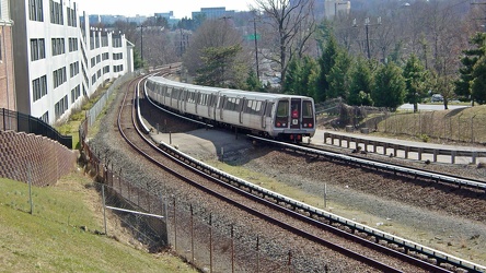 Red Line train after departing Grosvenor