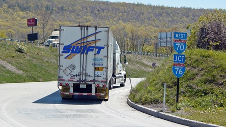 Swift truck entering turnpike