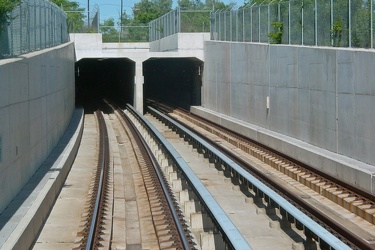 Tunnel portal outside Addison Road station