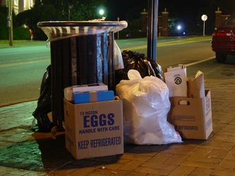 Trash can on University Avenue