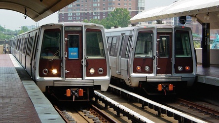 Blue Line trains at Eisenhower Avenue