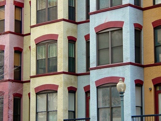 Colorful rowhouses at 25th and M Streets NW [02]