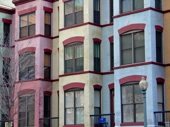 Colorful rowhouses at 25th and M Streets NW [01]