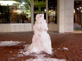 Snowman on Charlottesville Downtown Mall