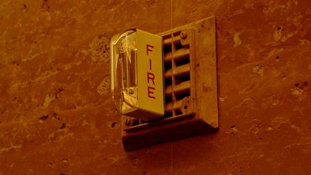 Fire alarm speaker/strobe at John Hancock Center