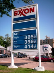 Exxon gas station sign