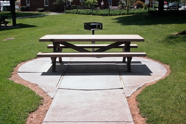 Picnic table at New Market rest area, I-81 northbound [01]