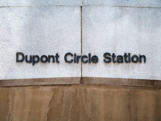 Lettering over Dupont Circle Q Street entrance