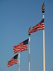 Flags outside Union Station