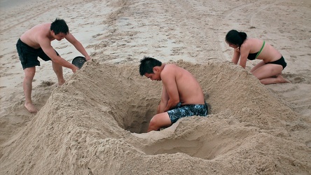 Family digging in the sand [01]