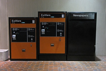 Exitfare machine and newspapers box at Largo Town Center