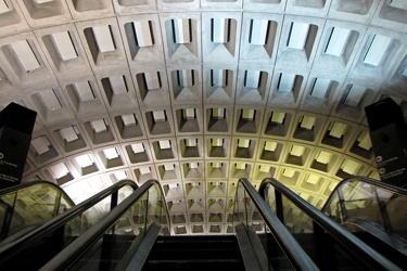 Going up the escalator at Metro Center [01]