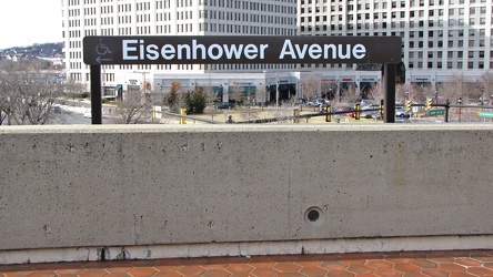 Station name sign at Eisenhower Avenue