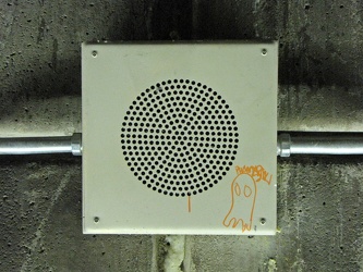 Graffiti on wall speaker