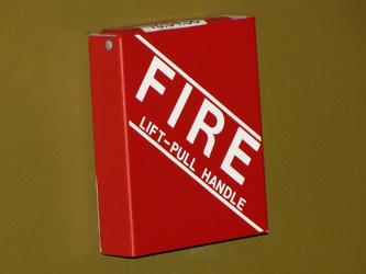 Fire alarm pull station at the National Museum of American History