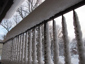 Apartment balcony following first "Snowmageddon" storm