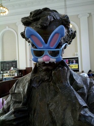 Decorated bust of Edgar Allan Poe